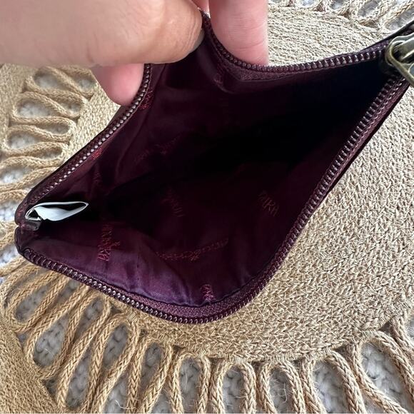 Anuschka Purple Wine Jacquard Branded Replacement Small Zip Cosmetic Coin Pouch - Picture 4 of 5